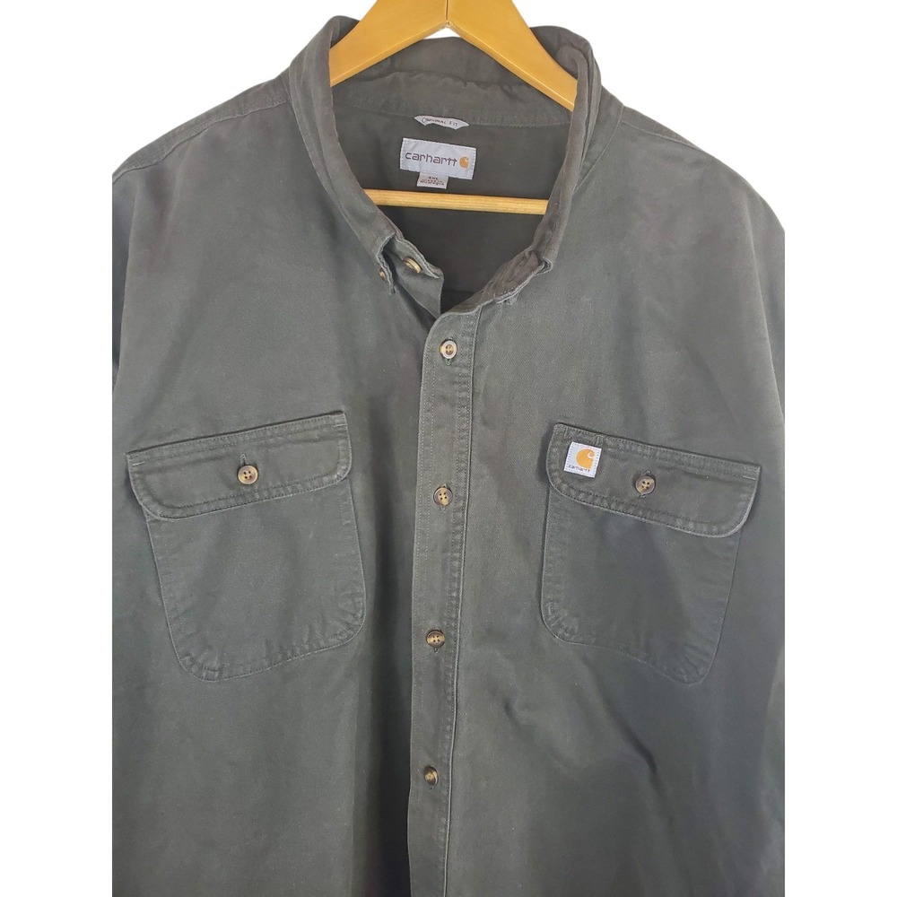 Carhartt Men's 4XL Canvas Duck Work Shirt Jacket Long Sleeve Button Up